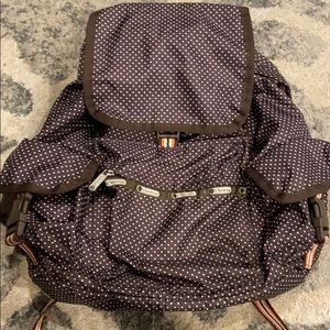 LeSportsac backpack Brown and white polka dot